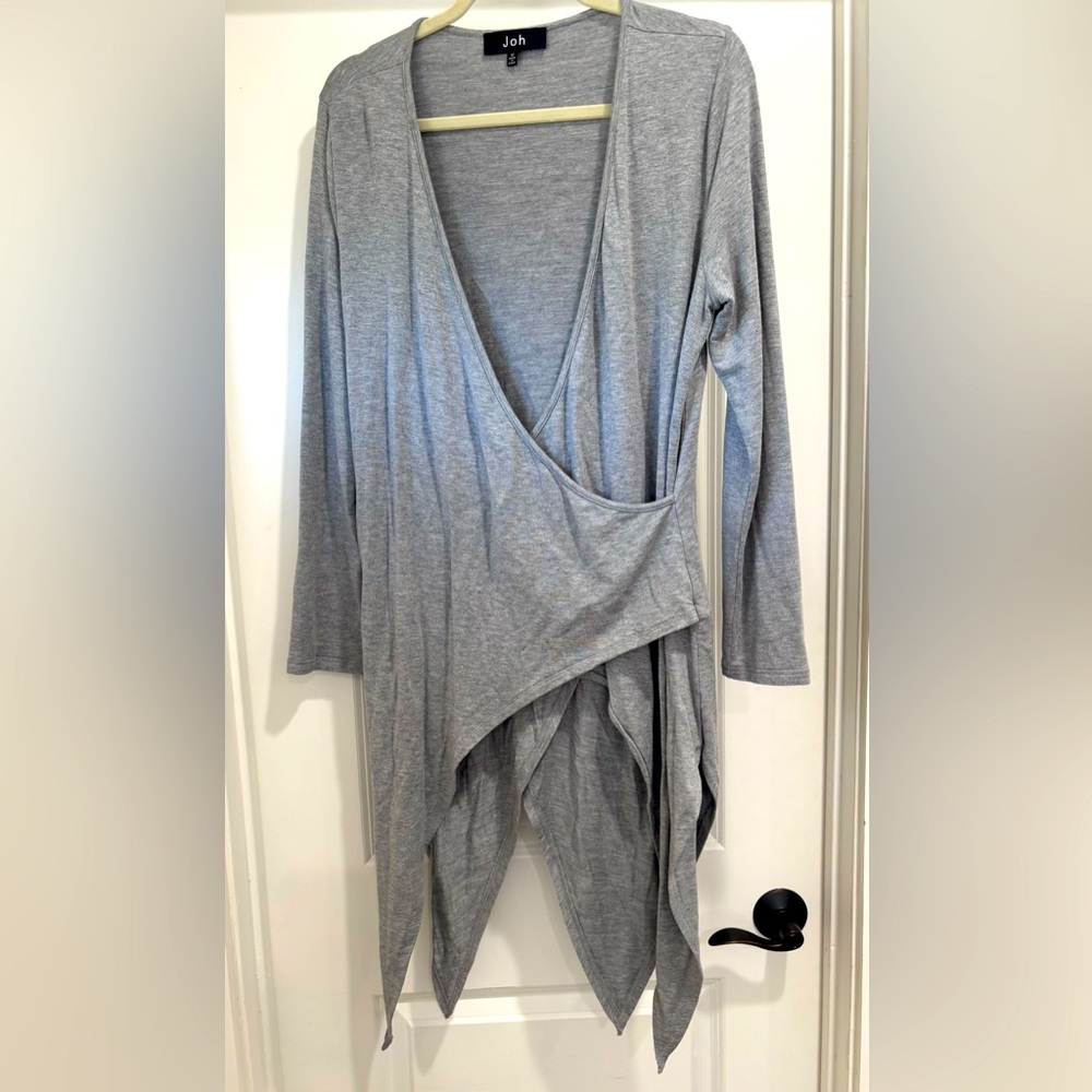 NWOT Gray Draped long sleeve top